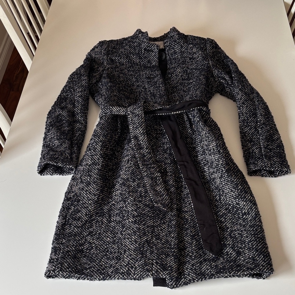 H&M Navy, White and Tan Textured Jacket